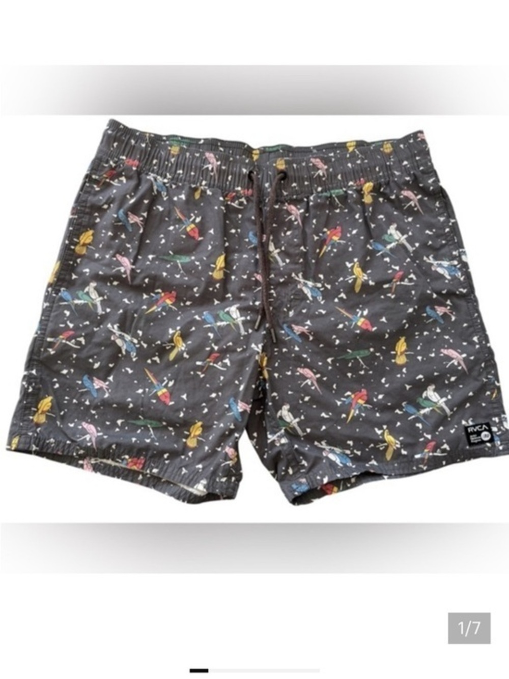 RVCA board shorts Colorful parrot Pattern
